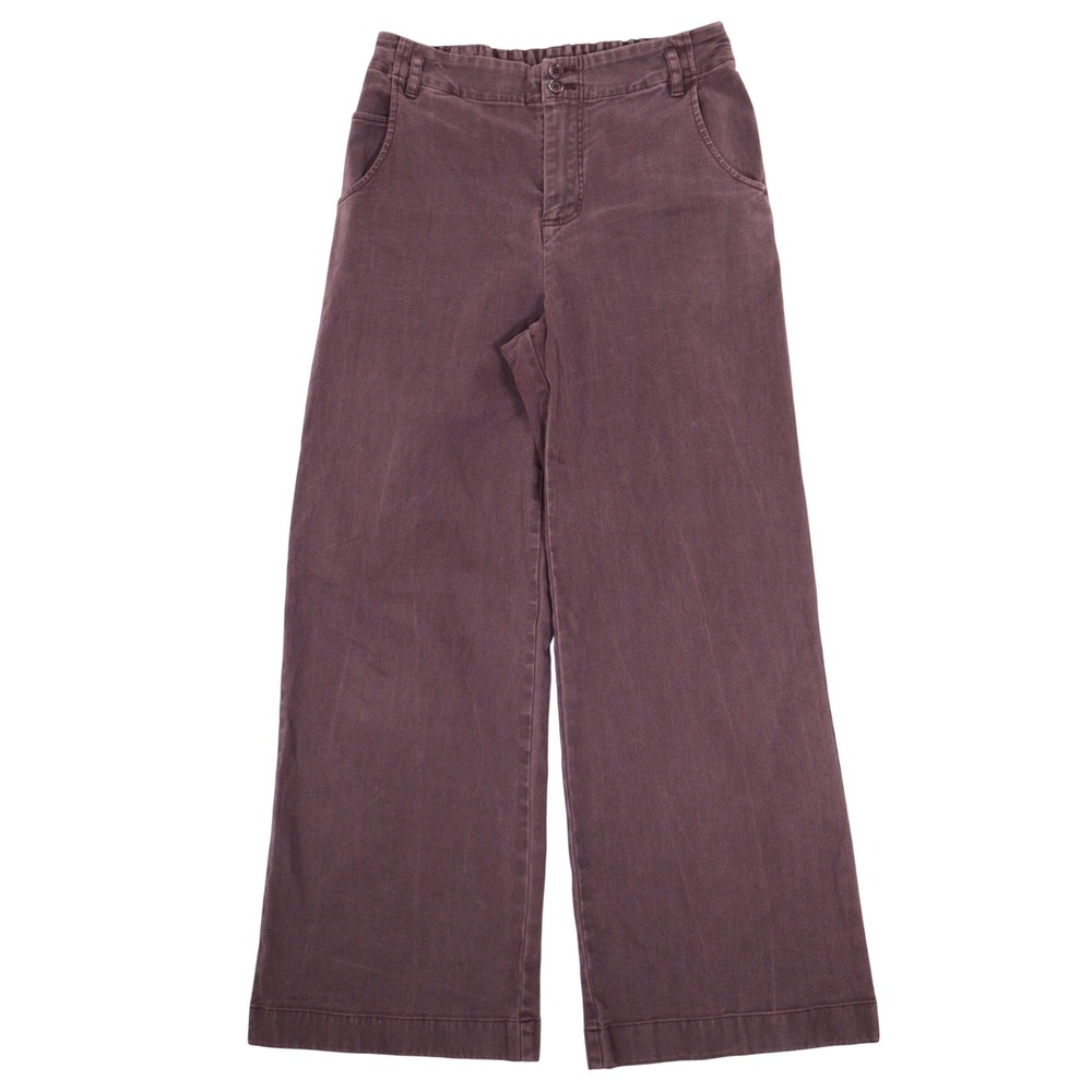 YFB Young Fabulous & Broke Pants Wide Leg Elastic Purple Cotton Lyocell Women S